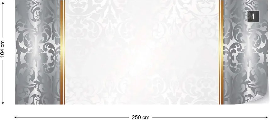 Fototapeta GLIX - Silver And White Luxury  + lepidlo ZADARMO Vliesová tapeta  - 250x104 cm