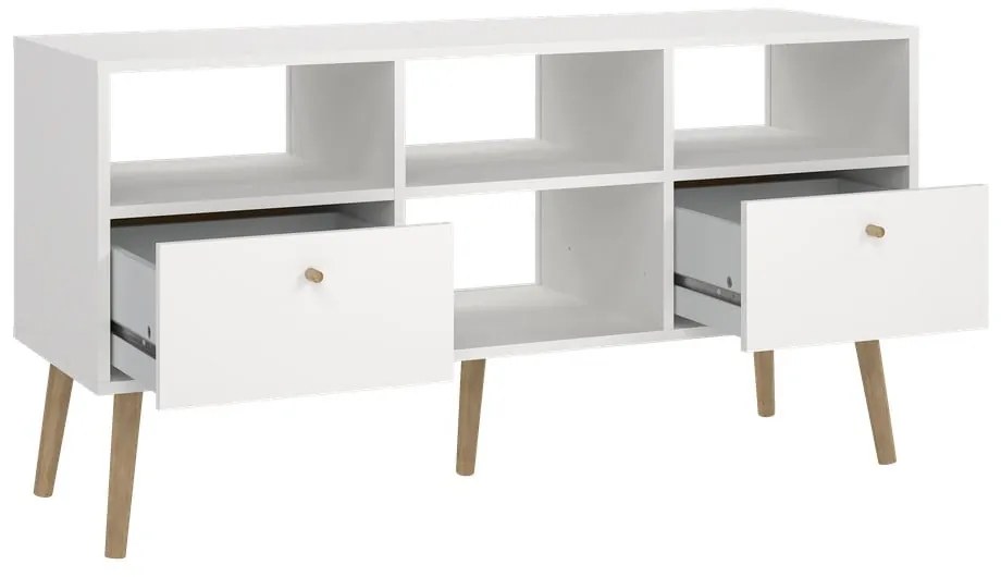 Biely TV stolík 117x61 cm Bodo – Tvilum