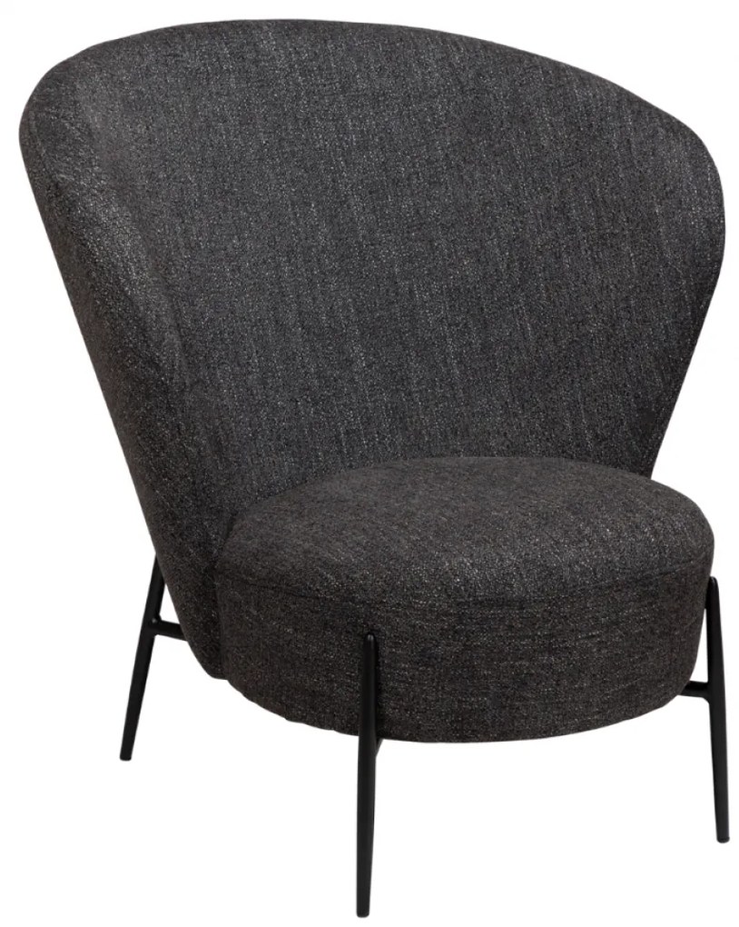 ORBIT ČALÚNENÉ LOUNGE KRESLO black bouclé/black