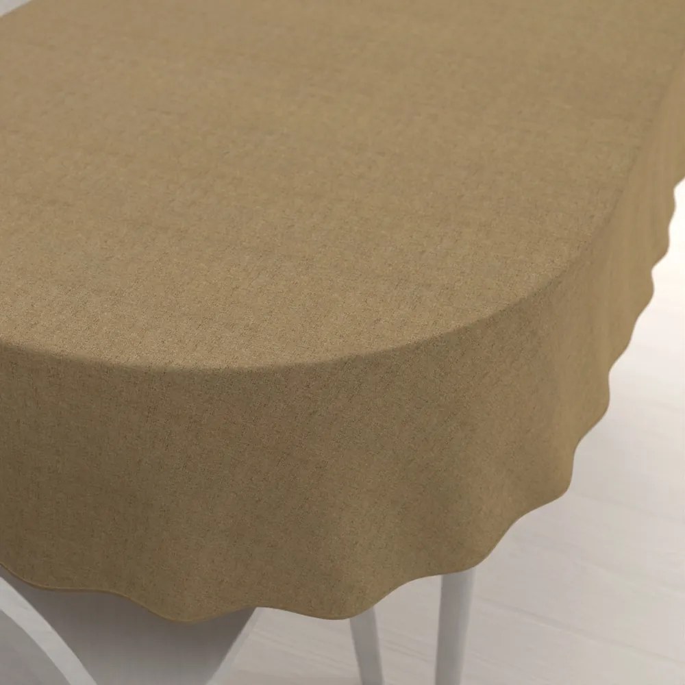 Biante Dekoračný oválny obrus PML-121 Zlatohnedá režná 60x100 cm
