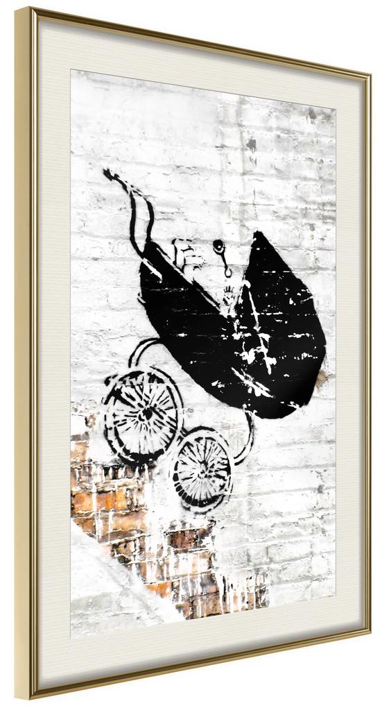 Artgeist Plagát - Speeding Stroller [Poster] Veľkosť: 20x30, Verzia: Čierny rám s passe-partout