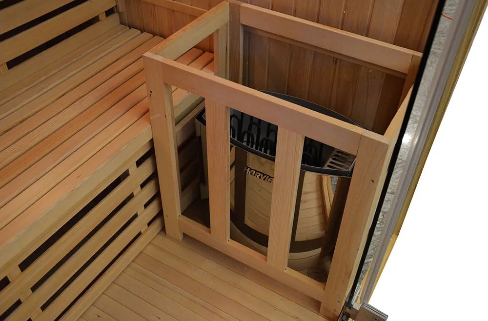 M-Spa - EA4 black - suchá sauna pre 4 osoby so saunovou pecou 180 x 160 x 201 cm 6 kW