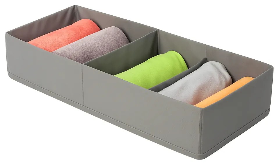 VERK GROUP Organizér do šatne, 2 priehradky, textilný sivý 51 x 20 x 10 cm