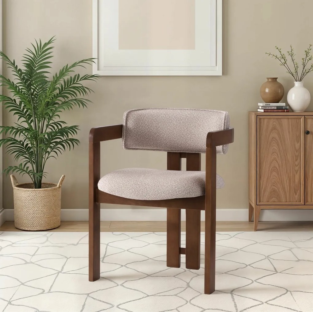 Jedálenská stolička Cozy Cream and Walnut