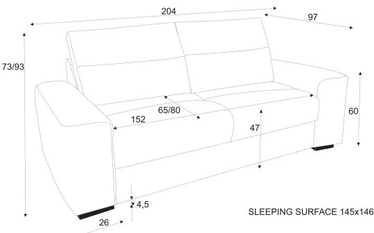 Rozkladacia trojmiestná pohovka COMO zelená
