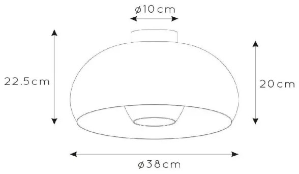 Lucide 30186/38/30 - Stropné svietidlo SHARAN 1xE27/60W/230V pr. 38 cm čierna