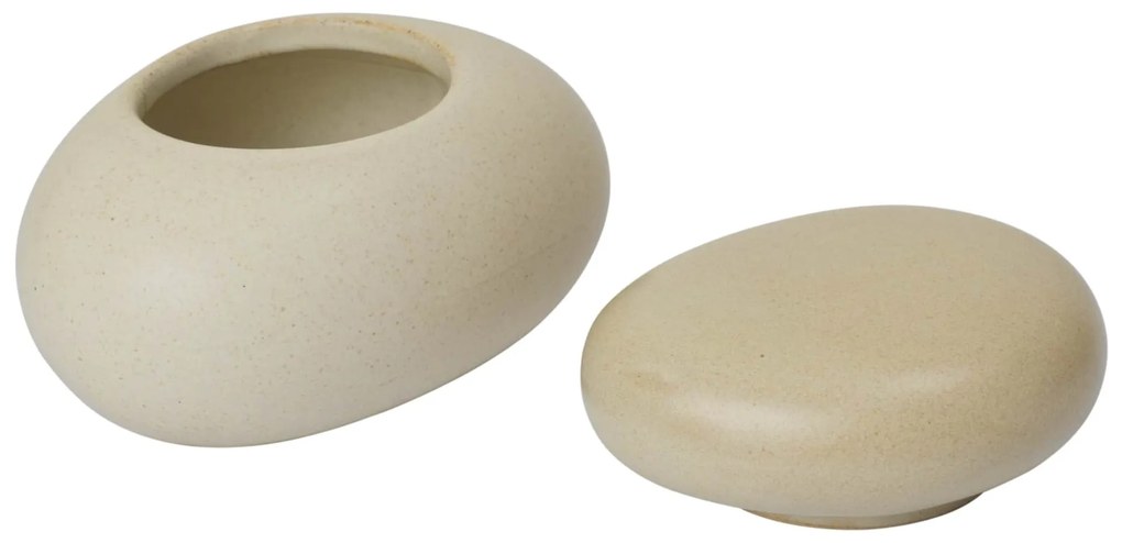 Ferm Living Úložná dóza Pebble Sand/Cream Small