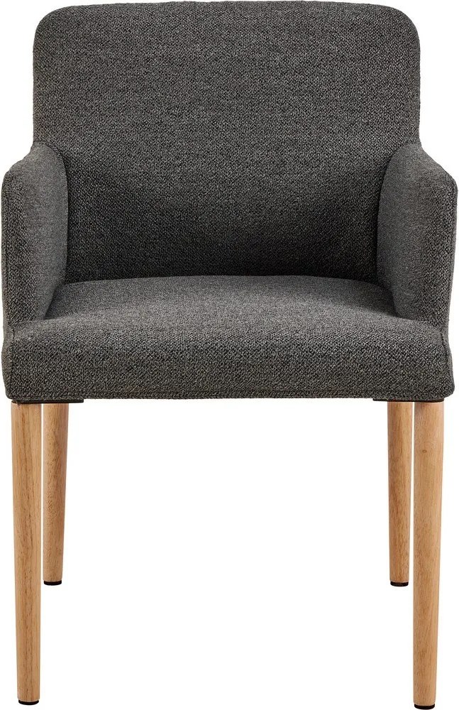 Sivé čalúnené jedálenské kreslo s podrúčkami Zoe – Actona