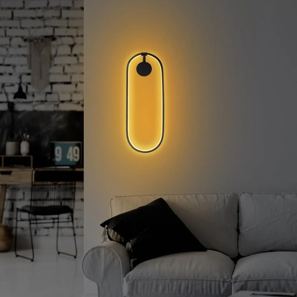 Čierne LED nástenné svietidlo Can – Opviq lights