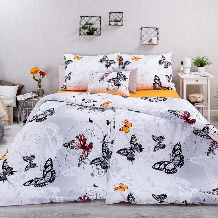 Bavlnené posteľné obliečky BUTTERFLY štandardná dĺžka