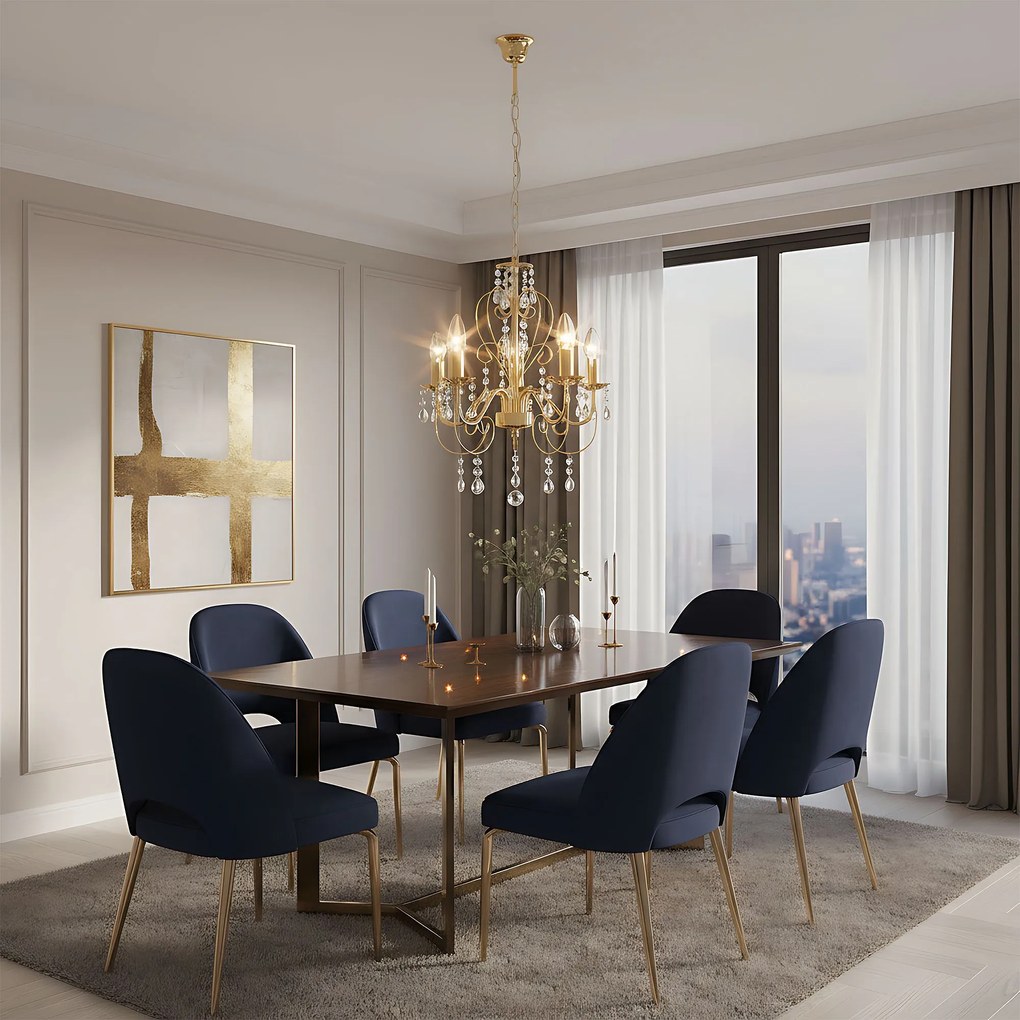 Toolight Toolight, stropné svietidlo 5xE14, EBT009-5CP, zlatá, OSW-01244