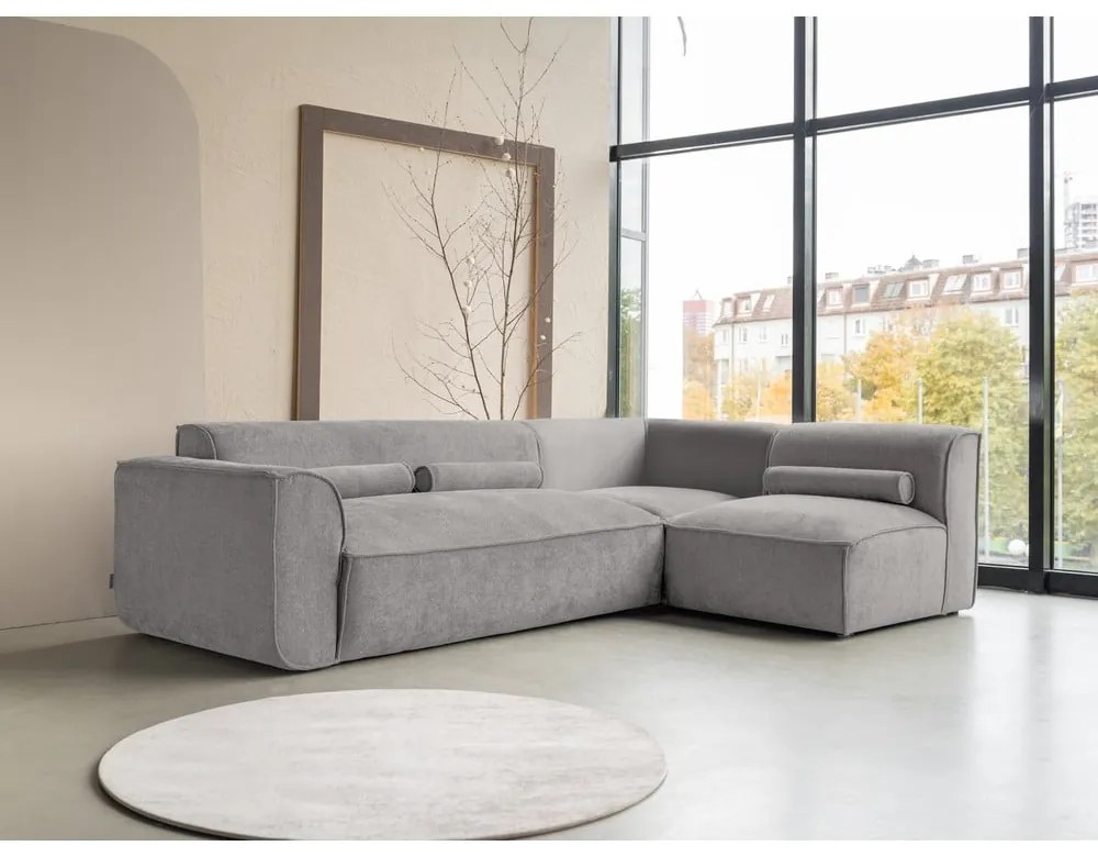 Svetlosivá rohová pohovka (pravý roh) Flex Felix – Miuform