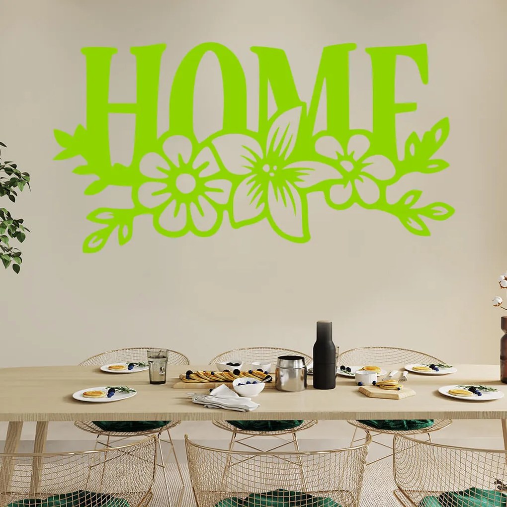 Veselá Stena Samolepka Nápis Home Farba: žlutá, Veľkosť: 80 x 42 cm
