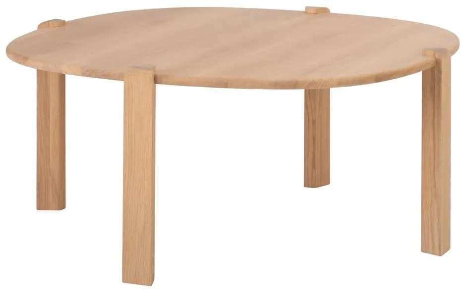 Okrúhly konferenčný stolík z dubového dreva v prírodnej farbe ø 100 cm Kulin – Gazzda