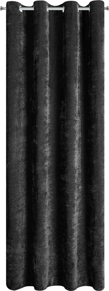 ZÁVES NA KRÚŽKOCH VANI 140X250 CM ČIERNA