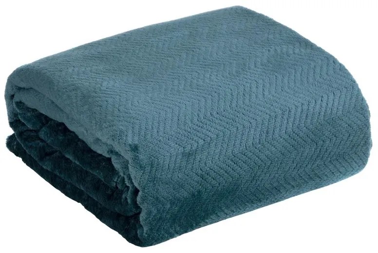 EUROFIRANY Flano deka veľmi mäkká na dotyk s 3d efektom 70 cm x 160 cm tmavomodrá 100 % polyester Varianta: 401103