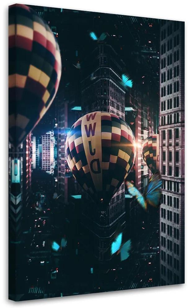 Gario Obraz na plátne Balóny Mesto Motýle Abstrakcia - Bryantama Art Rozmery: 40 x 60 cm