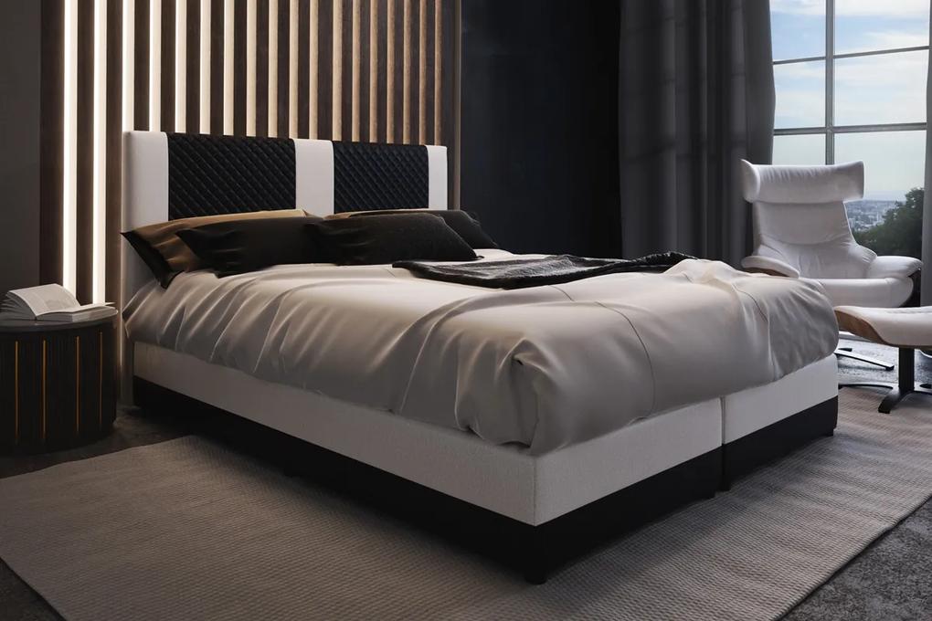 Najlacnejsinabytok PEDRO čalúnená posteľ 160 čierna/biela