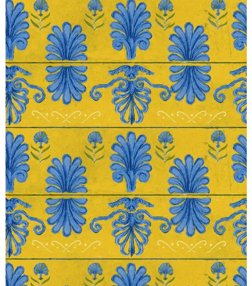 MINDTHEGAP Mykonos Villa Motif Lemon - tapeta