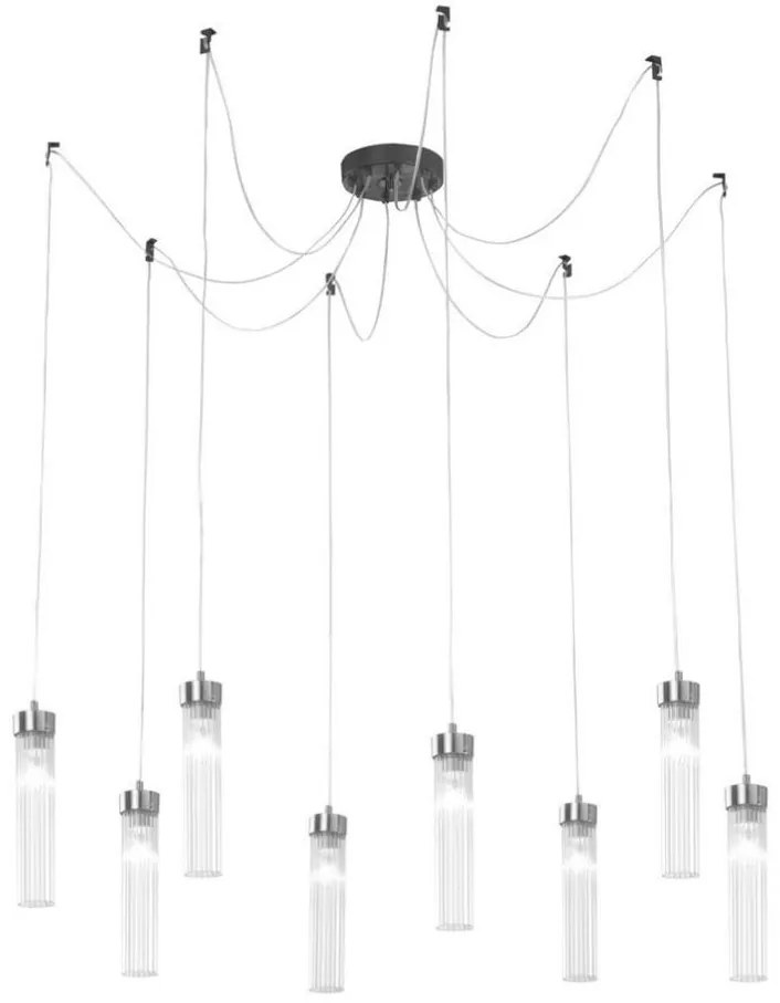 Kolarz 6009.30860 - Luster na lanku RAGGIO 8xE14/25W/230V pavúk matný chróm