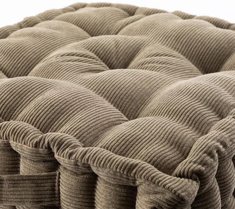 Sedací vankúš na zem DANDY manšestr khaki sada 4 ks