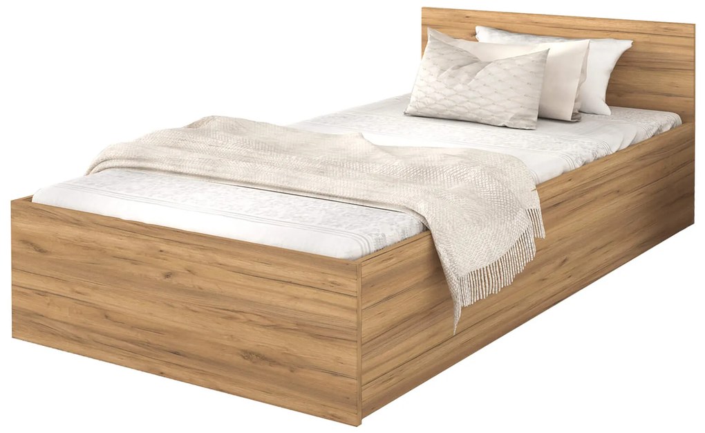 Jednolôžková posteľ s úložným priestorom Dolly - dub craft Rozmer: 200x90