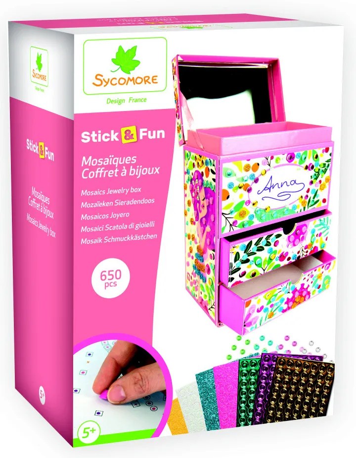 Stick & Fun mozaika - 3D šperkovnica