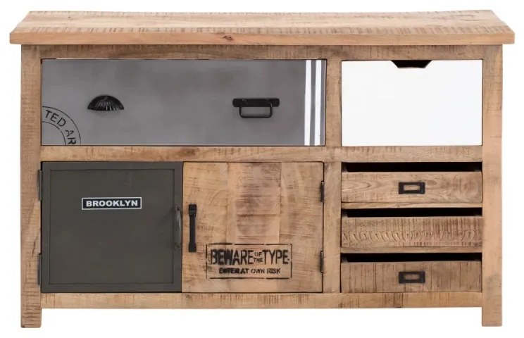 furniture-nabytek.cz - Masívna umývadlová skrinka Pune z mangového dreva, lakovaná, prírodná farba