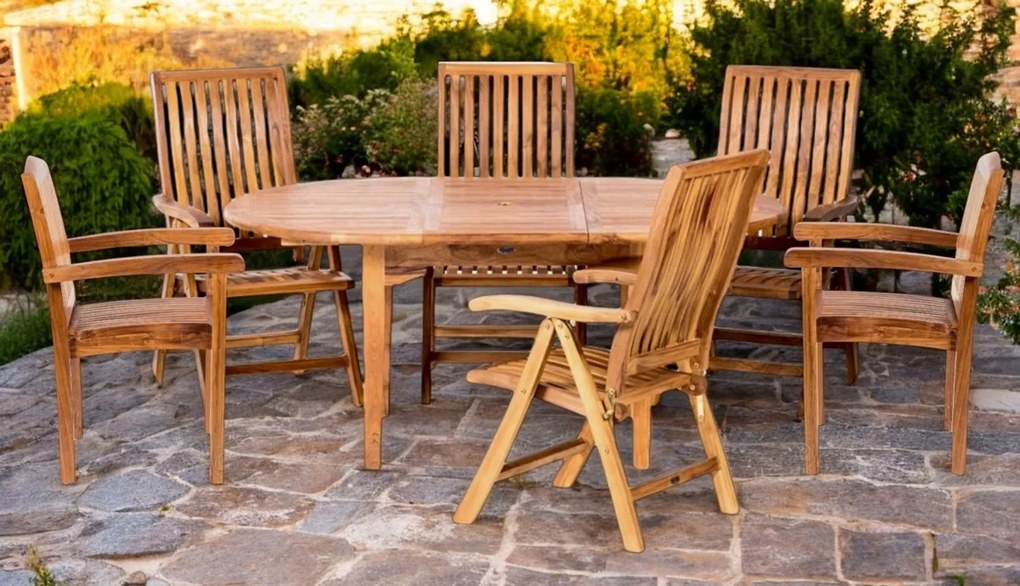 ELEGANTE set IX - teaková jedálenská zostava