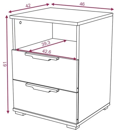 Nočný stolík NED dub wotan