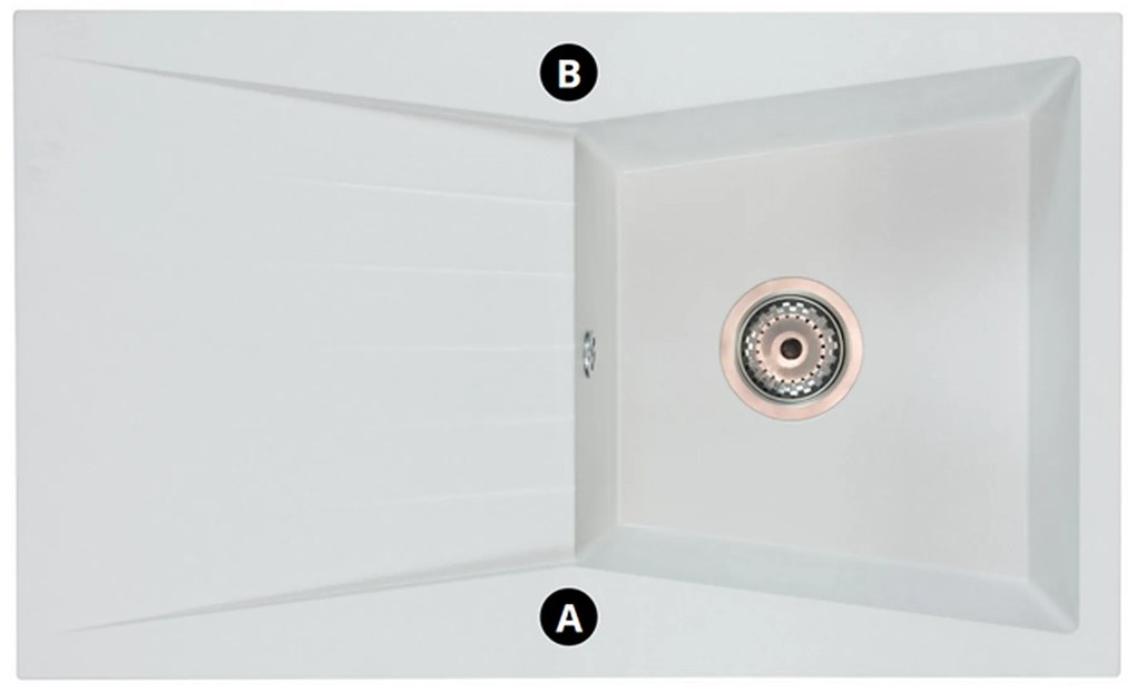 Kuchynský drez Ragod (biela) (s 2 otvormi pre batériu) (L). Vlastná spoľahlivá doprava až k Vám domov. 1066285