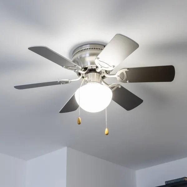 ZEVENTI - Stropný ventilátor GALDANA 1xE27/60W/230V šedá/biela