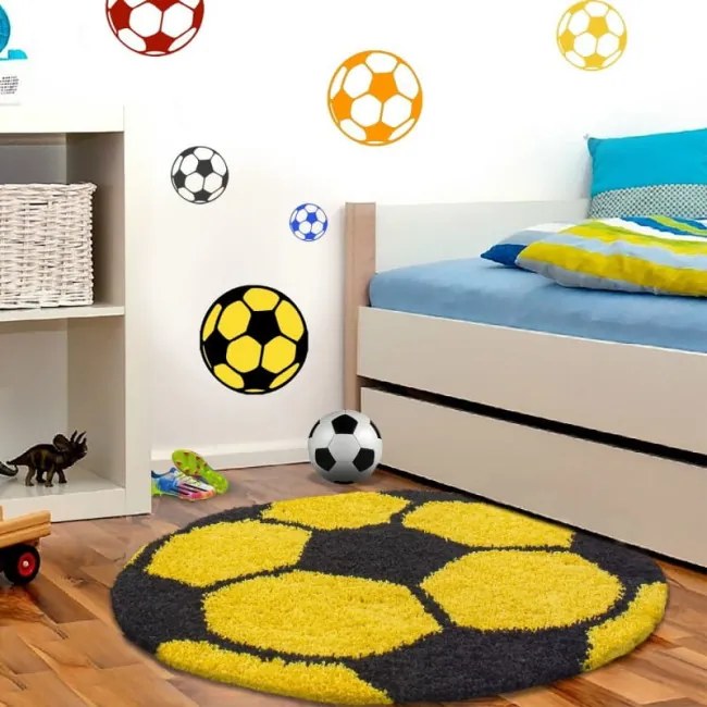 Detský koberec Fun loptička kruh, žltý