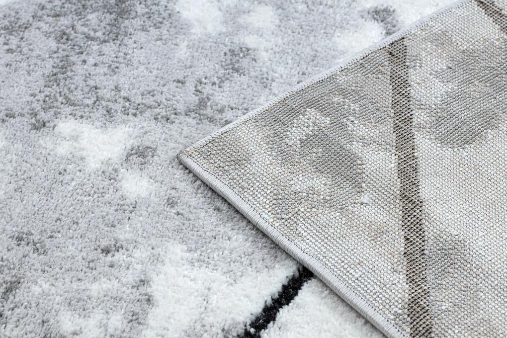 Moderný koberec COZY Polygons, geometrický , trojuholníky - Štrukturálny,  dve vrstvy rúna, šedá