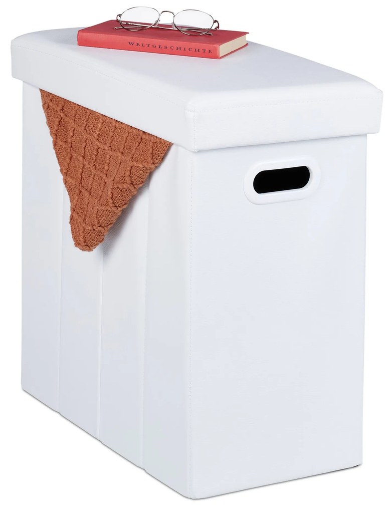 Taburetka z umelej kože RD48870, biela