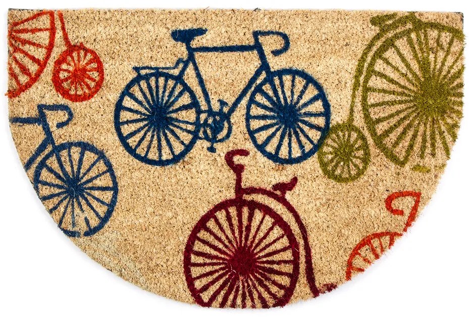 Home Elements Kokosová rohožka polkruh Bicykle, 40 x 60 cm
