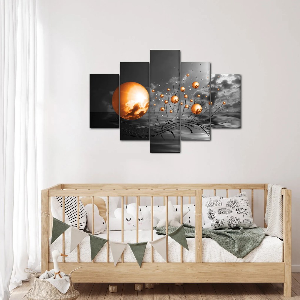 Obraz oranžových abstraktných gulí (150x105 cm)