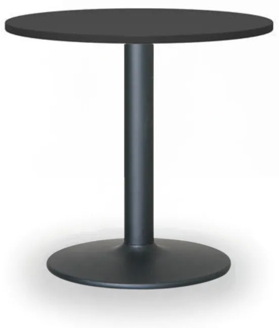 Konferenčný stolík ZEUS II, priemer 60 cm, čierna podnož, grafit