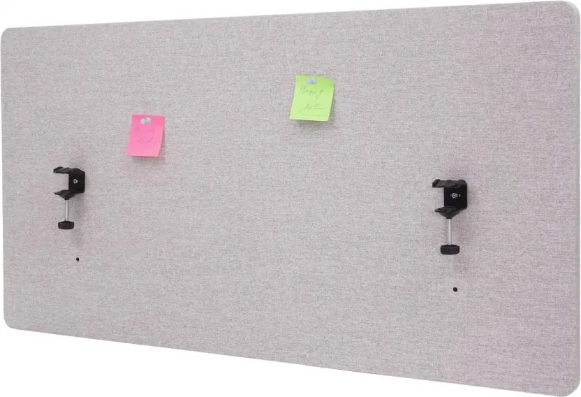 Akustický panel na stôl HWC-G75 - dvojstenná látka/textil - 60x120 - sivá