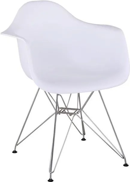 Jedálenská stolička Feman 3 New - biela / chróm
