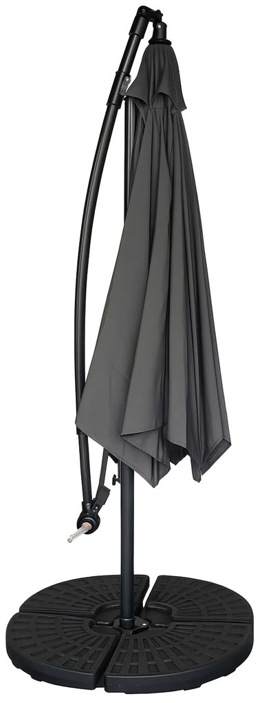 Záhradný slnečník Houseland Tynex 300 cm tmavosivý