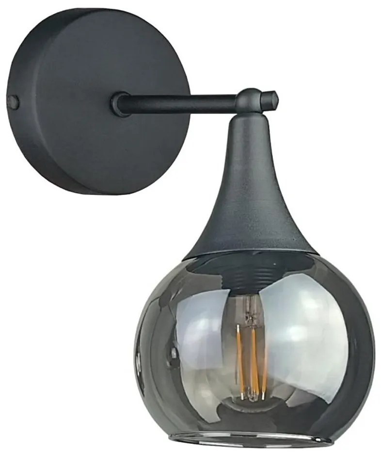 Nástenné svietidlo STAR 1xE27/60W/230V čierna/dymová čierna