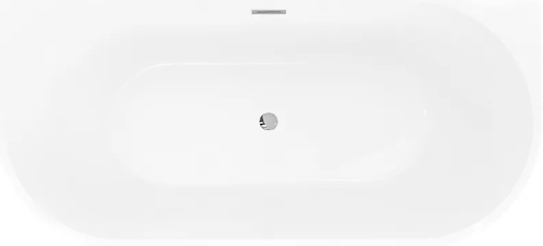 Mexen Oris, voľne stojaca ryhovaná vaňa 170 x 80 cm, biela-čierna, chrómový prepad, 52871708075-01