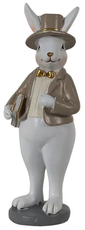 Dekorácia králik v saku s knihou - 5*5*15 cm