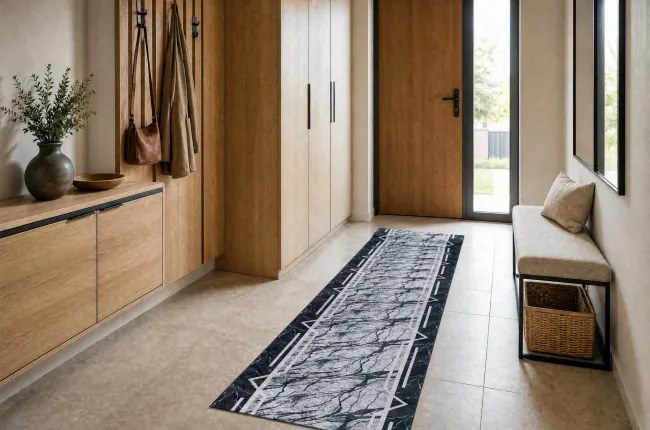 Protišmykový behúň LOTUS CLOVER 60950 sivý