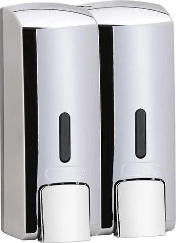 Bemeta Design Dávkovač mydla, 2 x 300 ml, dvojitý, plast, lesk - 121209132