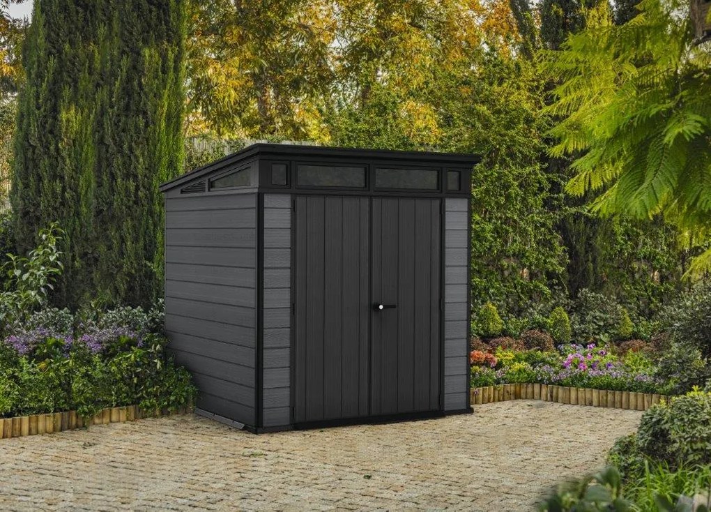 Záhradný domček Keter Cortina 7x7 grafitový, s podlahou