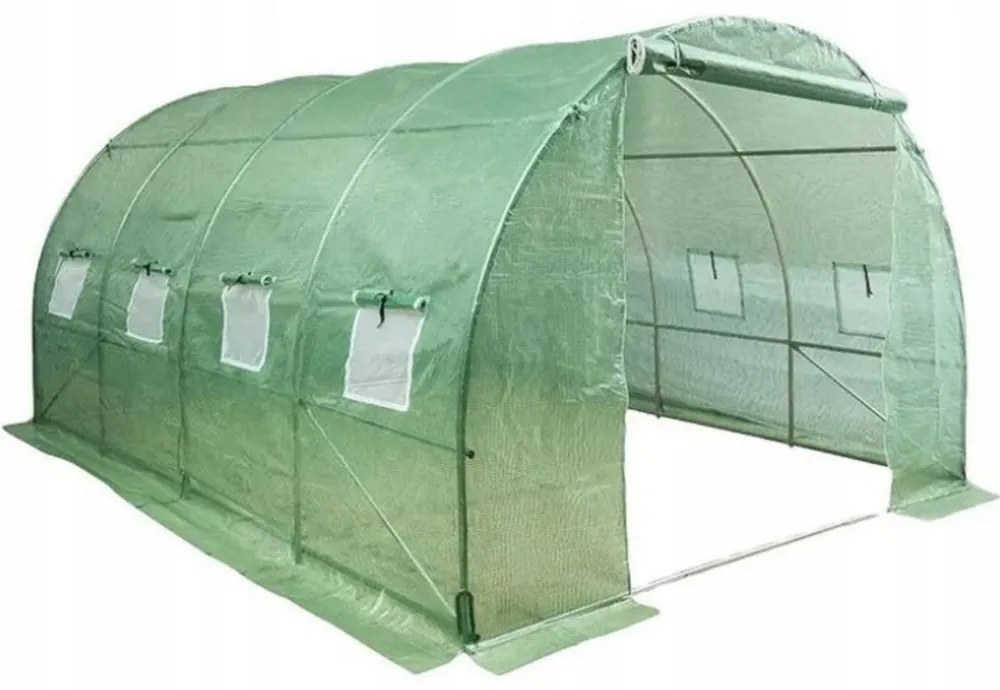 LEAN Záhradný fóliový skleník 4x2, 5x2m 10m² - zelený s rámom