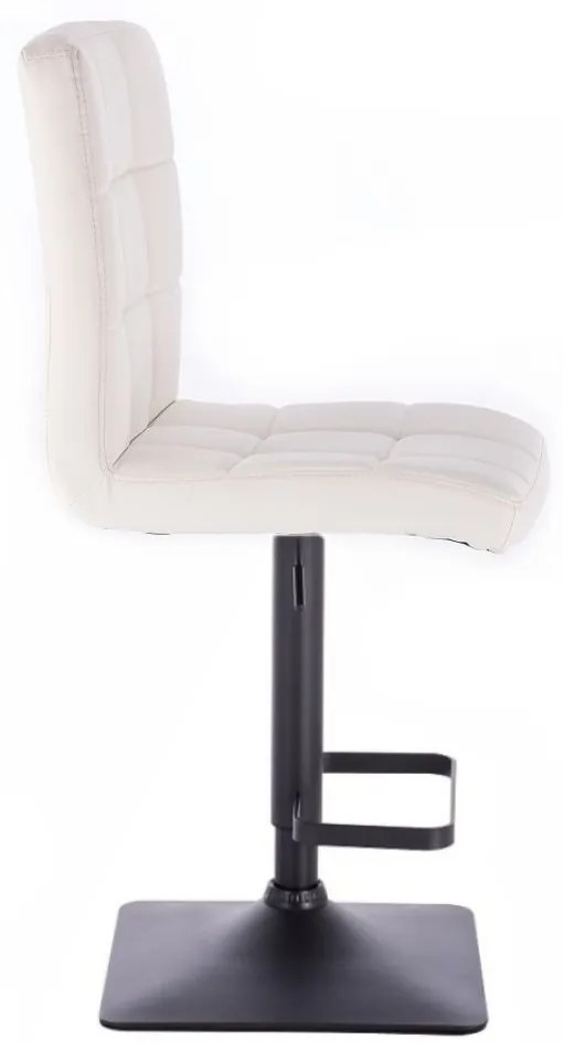 LuxuryForm DESIGN Barová stolička TOLEDO na čiernej hranatej podstave - biela