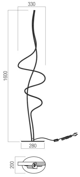 Redo 01-3626 - stmievateľná LED stojacia lampa IMPULS LED/36W/230V čierna